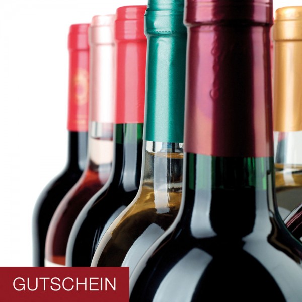 Gutschein-Klappkarte Weinflaschen